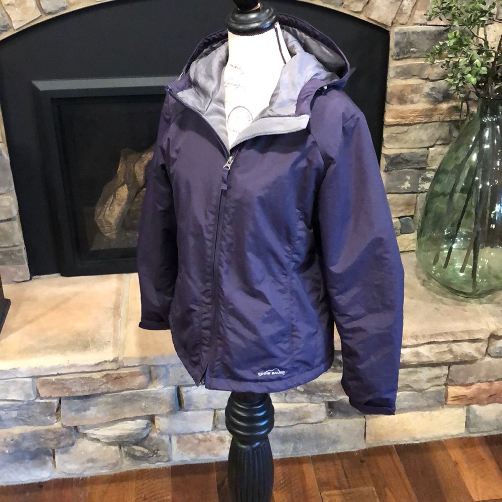 Eddie Bauer fleece lined jacket purple iThermore